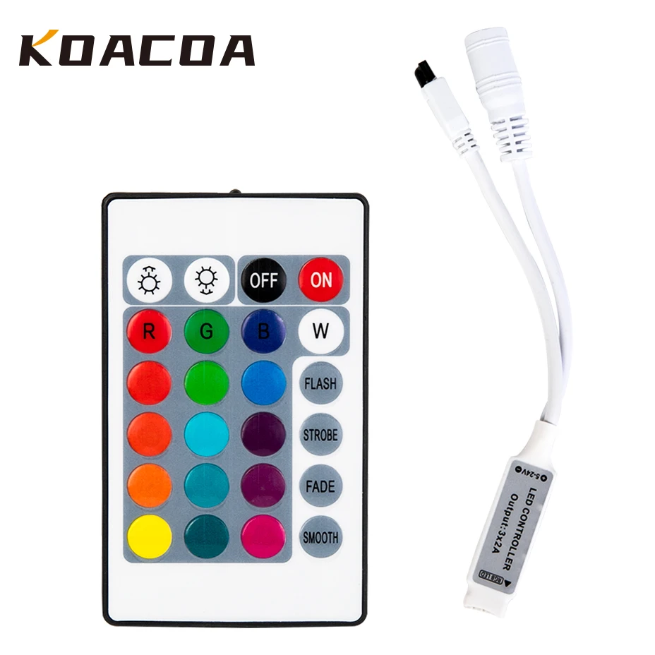 Светодиодный контроллер полосы Wifi Bluetooth 44 клавиши 24 светодиодный ИК RGB света DC5V