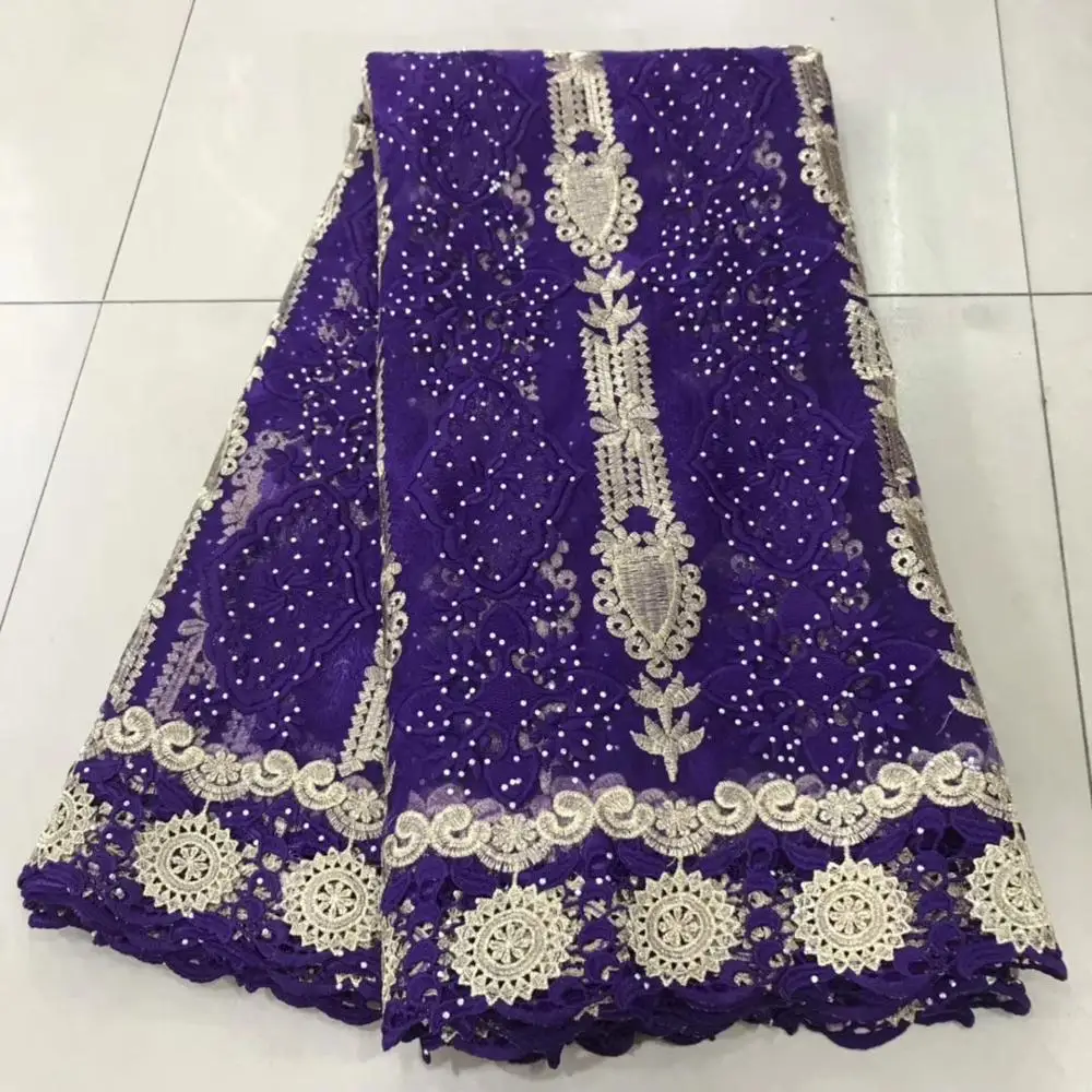 Африканский гипюр Французский тюль кружева ткани с камнями кружева материалы 5 ярдов для свадебной вечеринки