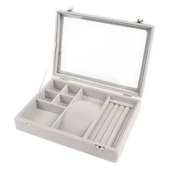 

Jewelry Storage Box Necklace Earrings Ring Jewelry Box Velvet Single Layer Display Jewelry Holder Jewelry Box