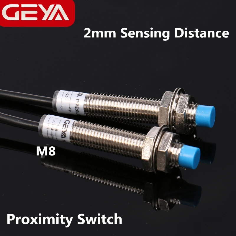 Free Shipping GEYA 2mm Sensing Distance Inductive Proximity Switch NPN PNP DC 10-30V Proximity Sensor DC 3 Wire