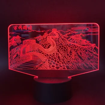 

The Great Wall 3D Night Light Building LED USB Remote Touch Colorful Table Lamp USB Nightlight for Kid Gift Bluetooth Speaker
