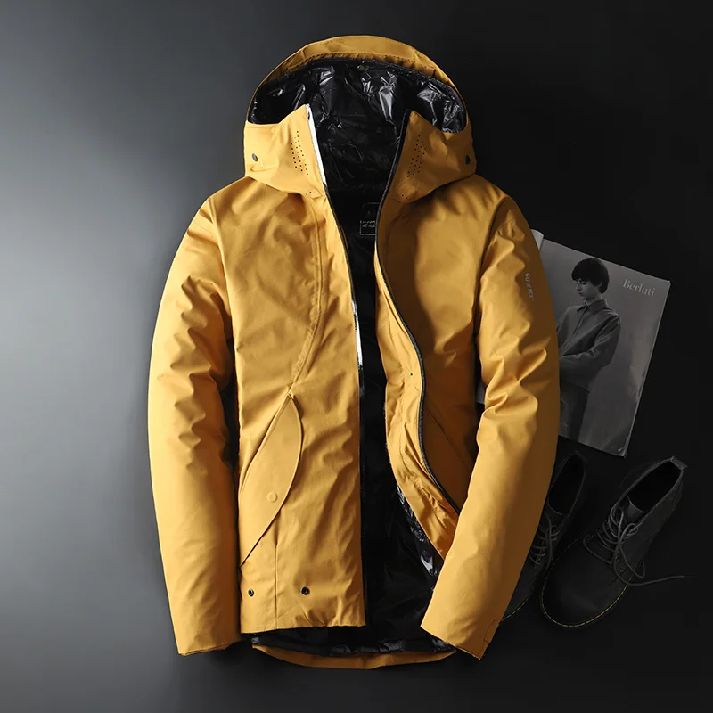 

2020 New Men Winter Down Jacket Men's White Duck Down Two-piece Set Coats Goose Feather Liner Detachable Thick Warm Jackets