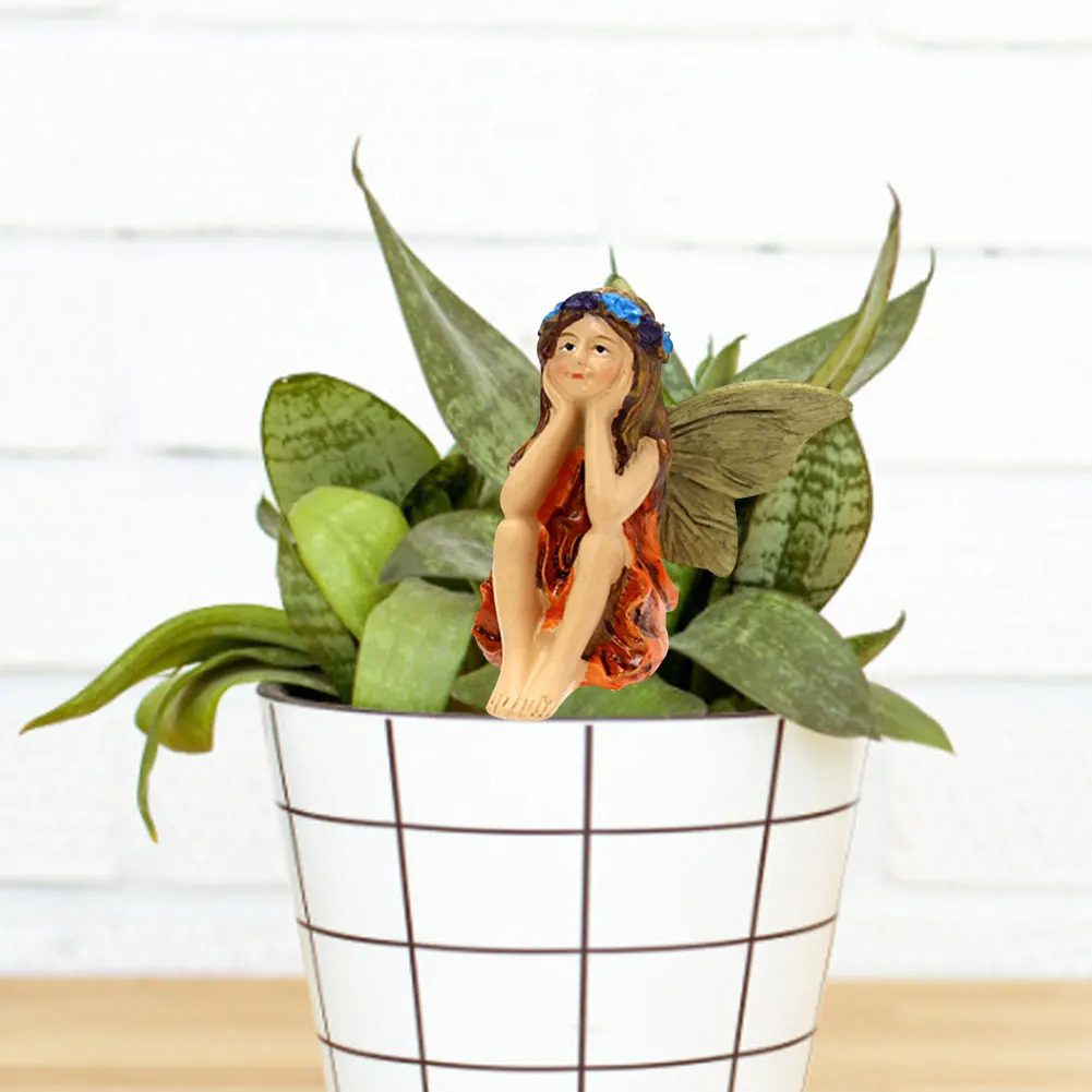 Fairy Garden-6pcs Miniature Fairies Figurines Accessories for Outdoor Decor Mini Elf Statue DIY Ornament Decoration Home Craft