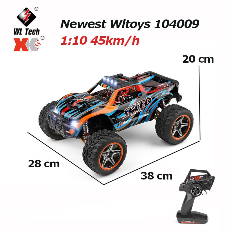 Best Newest Wltoys 104009 1:10 2.4Ghz Racing RC Car 4WD 45km/h Drift Alloy Metal Crawler Remote Control Vehicles Model RTR Toys Gifts