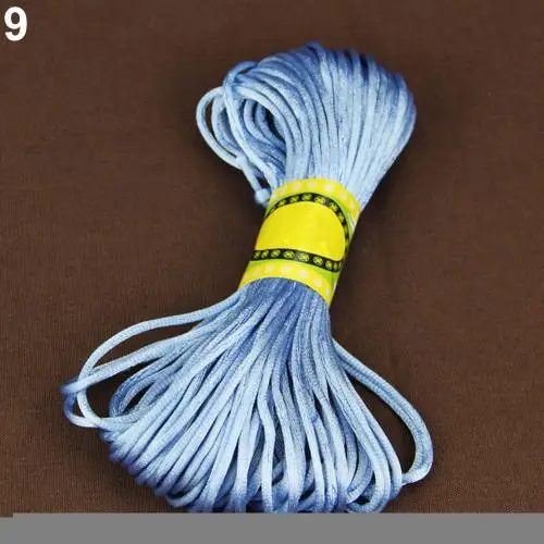 20 цветов нейлоновый шнур нить китайский узел макраме шнур браслет плетеные Струны DIY кисточки вышивка бисером Шамбала струны нить - Цвет: Middle Blue
