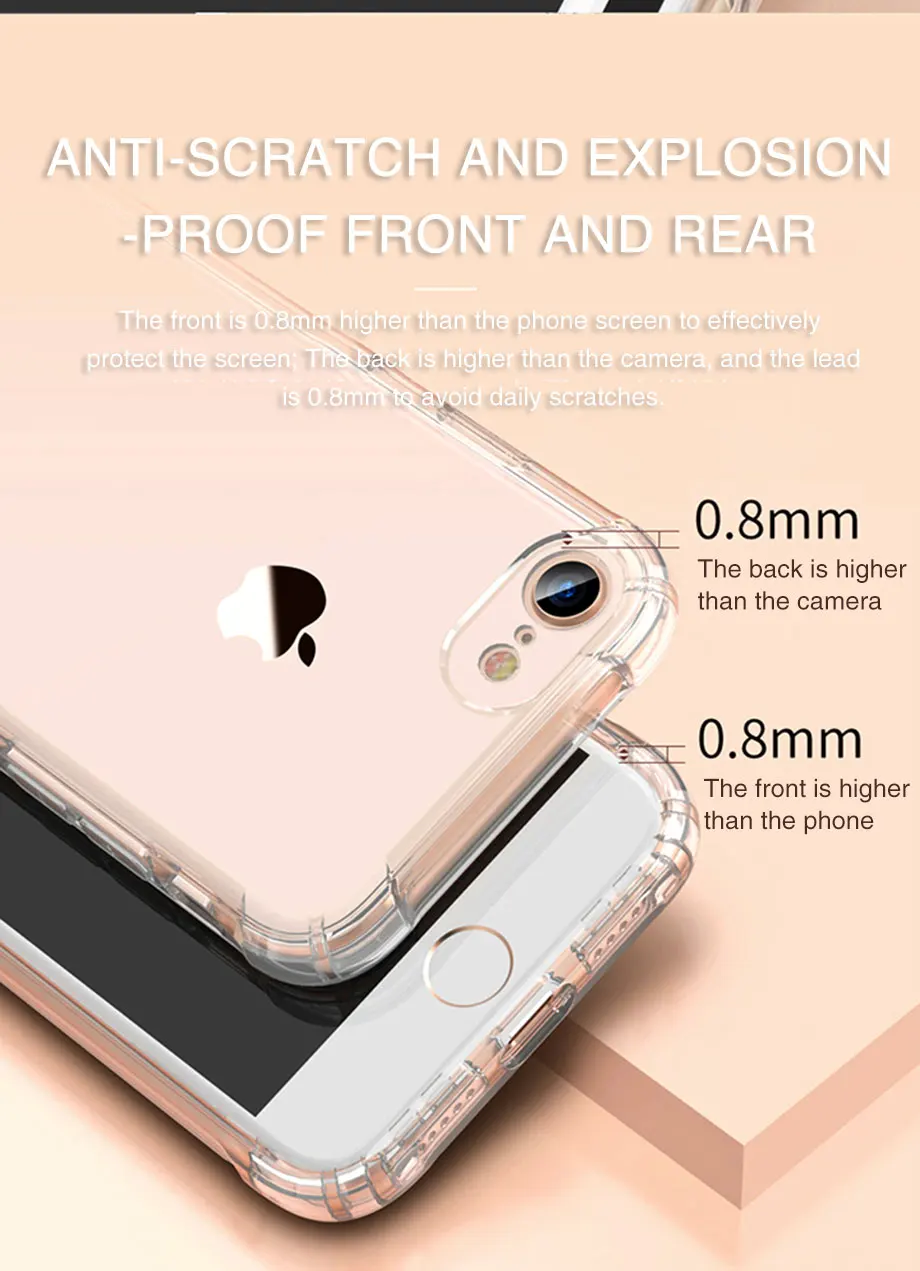 Thick Shockproof Silicone Phone Case For iPhone 13 12 11 Pro Xs Max X Xr lens Protection Case on iPhone 6s 7 8 Plus Case on SE iphone 12 pro max cover