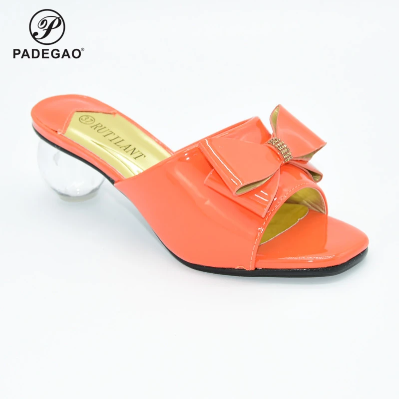 orange color sandals