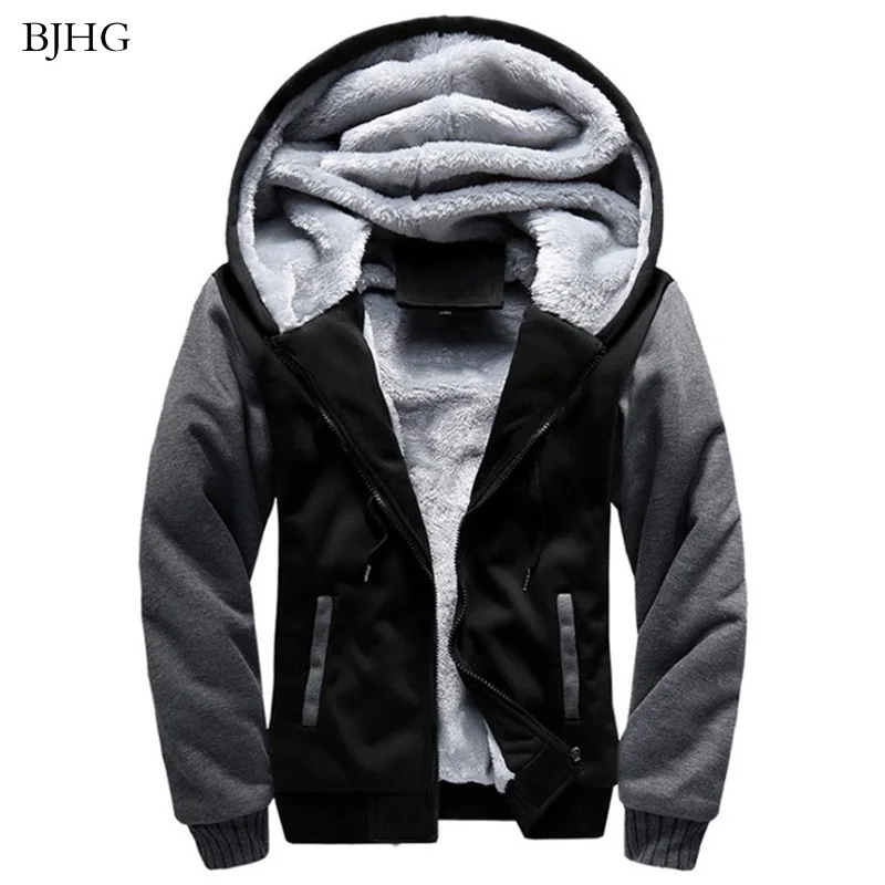 

BJHG 2019 New Men Jacket Winter Thick Warm Fleece Zipper Men Jacket Coat Sportwear Male Streetwear Winter Jacket Men 4XL5XL