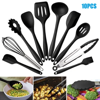 

Silicone Kitchenwares 10Pcs/set Durable Practical Heat Resistant Kitchen Tool Cookware Sets FAS6