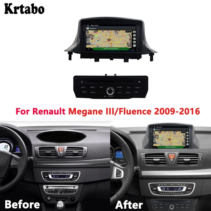 Для смарт автомобиля Renault Megane III/Fluence 2009 2016 HD навигация заднее устройство для