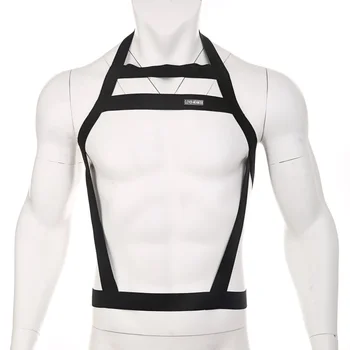 

Chest Bondage Lingerie Sexy Body Harness Men Elastic Belt Straps Halter Neck Costume Wear hombre Erotic Performance Clothing
