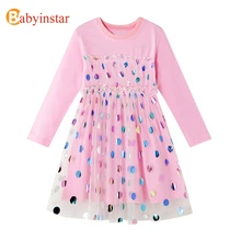 Babyinstar/костюм для девочек; нарядное платье для девочек; детское платье принцессы с блестками; осенний Детский костюм для маленьких девочек; одежда принцессы