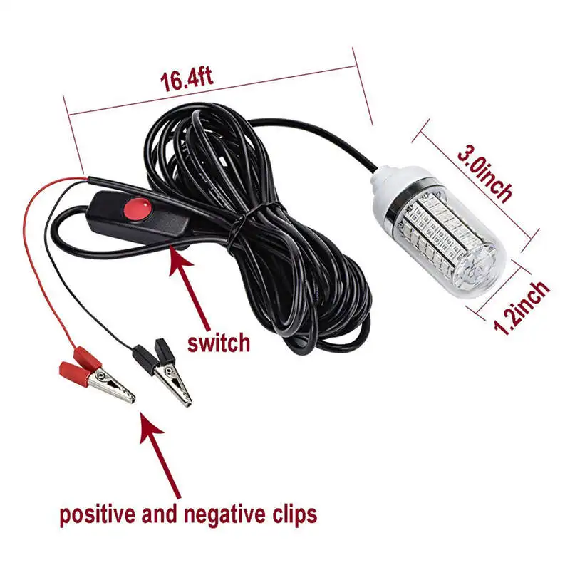 EASY-12V 15 Вт рыболовный светильник 108 шт. 2835 Светодиодная подводная рыболовная наживка с подсветкой рыболокатор лампа притягивает креветки кальмаров крил