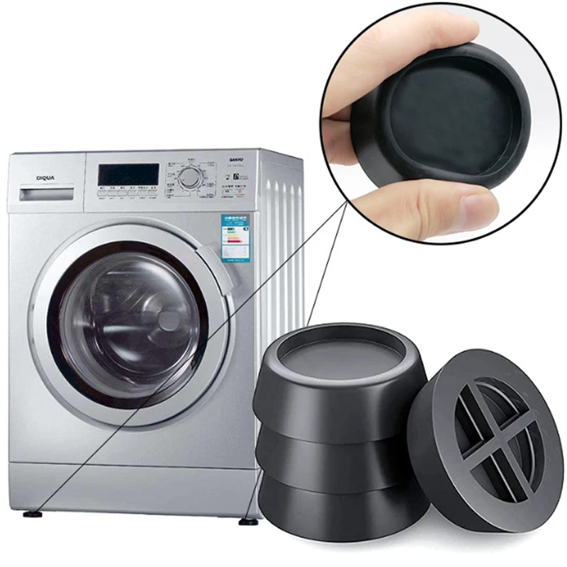 4PCS Washing Machine Shock Mute Pads Refrigerator Non-slip Anti Vibration Mats 