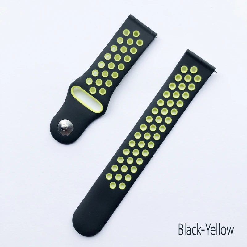 Сменный ремешок для наручных часов для Garmin Vivoactive3 Vivoactive 3 спортивный браслет Цветной силиконовый дышащий браслет - Цвет: black-yellow