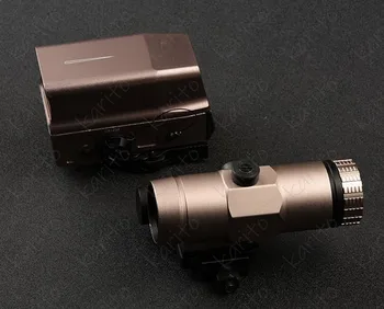 

Holographic 1x red dot sight and 3x magnifier scope with picatinny rail side flip mount DE KIT M3240