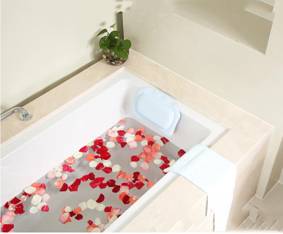 Мягкая Ванна Подушка для ванны спа ПВХ пена мягкие подушки для ванной комнаты присоски Расслабляющая ванна подушка для шеи