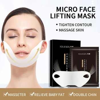 

5 Pieces V Lifting Face Mask Double Chin Reducer V Shape Moisturize Shrink Pores Firming Bandage Mask brighten Skin Care TSLM2