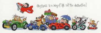 

Top Quality lovely counted cross stitch kit bothy threads animal driving happiness is a way of life not the destination