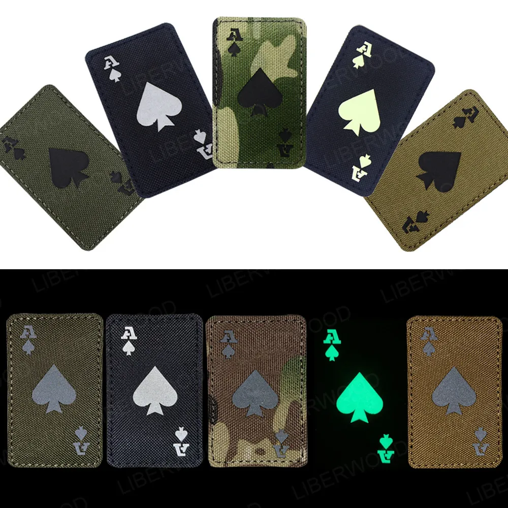 LIBERWOOD Ace of Spades Death Card Тактический отражающая вставка армейский боевой крючок