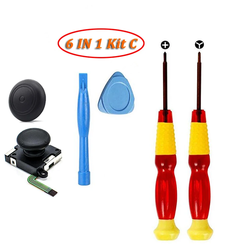 3D аналоговый геймпад переключатель Thumb Stick для NAND NS Joy Con Joystic sensor Module Repair инструмент для замены JoyCon+ водительский инструмент - Цвет: 6 IN 1 Kit C