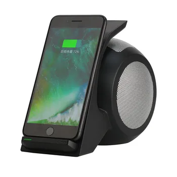 

Qi Wireless Fast Bass Stereo SpeakerCharger Charging Pad Dock Stand Holder беспроводная зарядка fast Wireless charger#G35