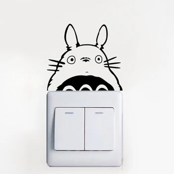 

2019 New Arrival Totoro Series Vinyl Switch Sticker Cat Wall Stickers For Kids Room Home Decor Removable Hot Fashion Decoration