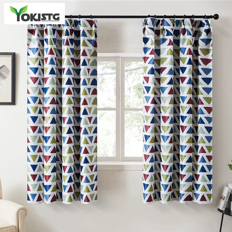 

YokiSTG Geometric Triangles Blackout Curtains For Living Room Bedroom Kitchen Modern Polyester Printed Window Treatment Drapes