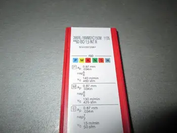 

10PCS CARBIDE INSERT 266RL-16MM01C150M 1135