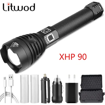

Litwod Z90 1909 XHP90 Most Powerful Led Flashlight Power 26650 or 18650 Battery & Tactical Flash Light Torch