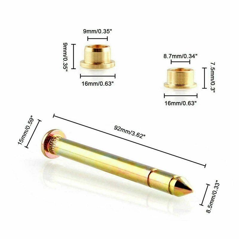 Door Hinge Pin & Pin Bushing Kit for Ford Bronco F150 F250 F350 Pickup Truck