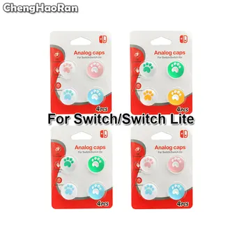 

ChengHaoRan 4pcs Cute Cat Paw Claw Thumb Stick Grip Cap Joystick Cover For Nintend Switch Lite NS Joy-Con Thumbstick Case