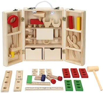 

Montessori Toys Nut DIY Wooden Disassembly Screw Baby Multifunctional Repair Tool Set Hands-on Assembly Kid Simulation Toy Gift