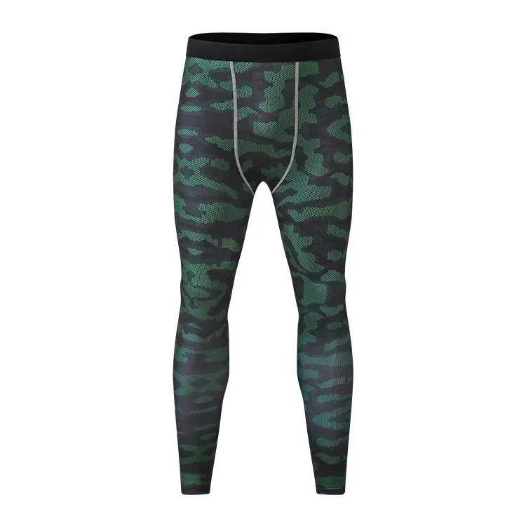 Камуфлированные облегающие штаны для бега Для мужчин обучение Фитнес Спортивные леггинсы для спортивного зала, для пробежки, штаны для мальчиков, спортивная одежда для йоги - Цвет: Photo Color