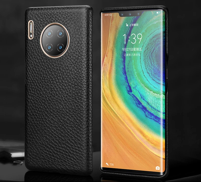 XOOMZ чехол для huawei mate 30 Pro Capa Роскошный чехол из натуральной кожи для huawei mate 30/Pro Чехол для телефона - Цвет: Черный
