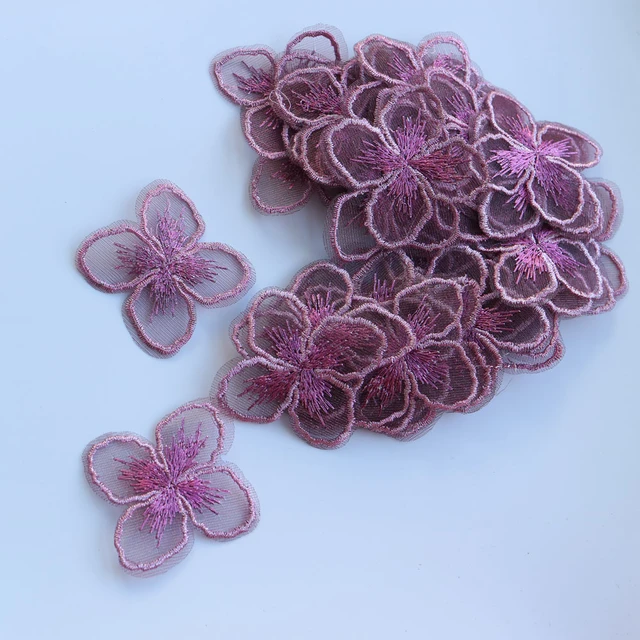 5pc embroidery flower patches for clothing DIY flower embroidered
