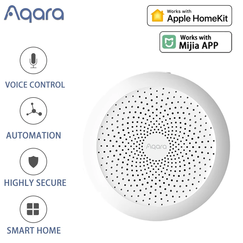 Умный домашний шлюз Xiaomi Aqara ZigBee Hub M1S датчик движения воды дверь работает с