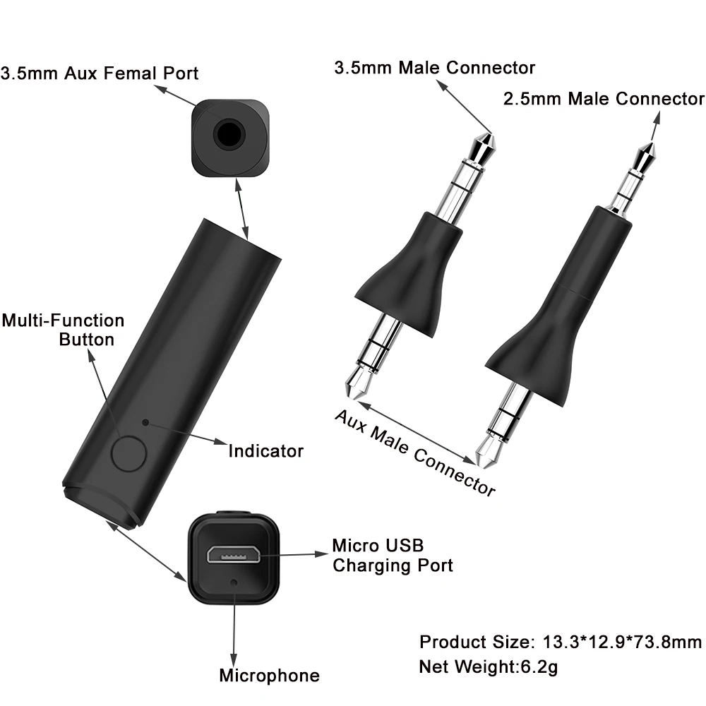 Wireless Bluetooth 5 0 Stereo Handsfree Audio Adapter Music Receiver for Bose OE2 OE2I AE2 AE2I II Around On Ear Headphones