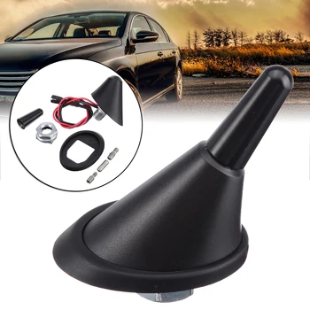 

1pc Car Auto Universal 3cm Short Rod Roof Antenna + Base With Amplifier + 3pcs Thread Adapters Set
