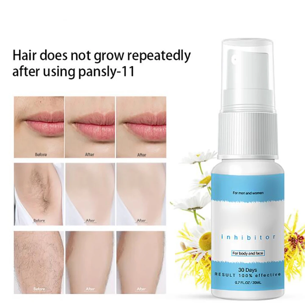 

Organic Herbal Permanent Hair Growth Inhibitor Repair Nourish Smooth Body Hair Removal Spray for Private Parts Leg Facial Hair