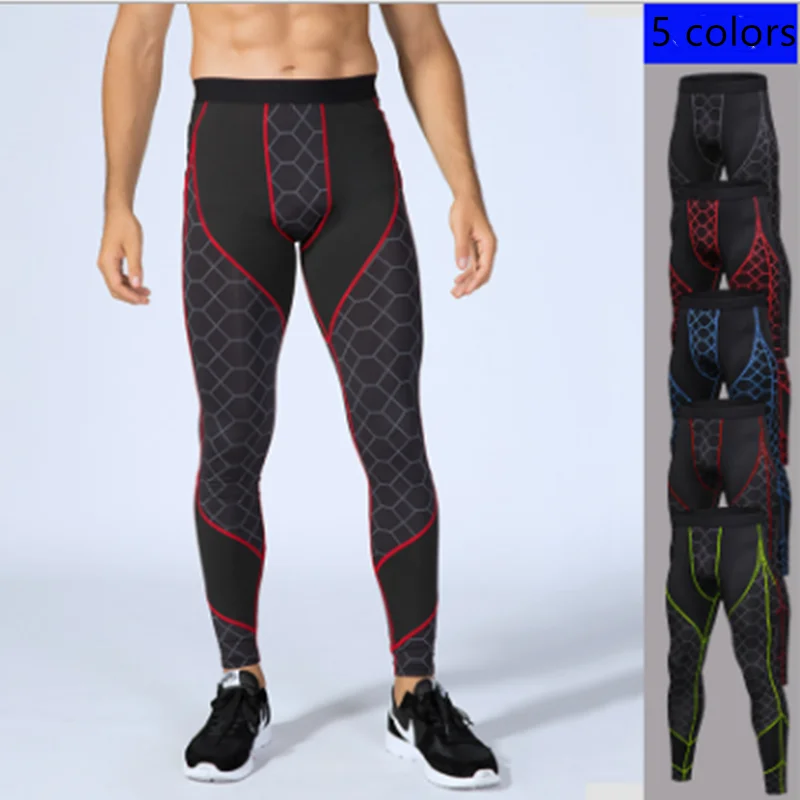 

Men's Compression Running Tights Men Elastic Sports Leggings Fitness Training Long Pants LongTights Quickly Dry Sportswear