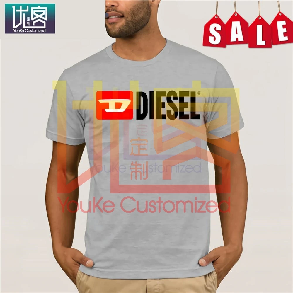 

DIESEL Fashion men free shipping Men's T-shirt Simple Short Sleeve Street men new Humor Tee Shirt 100% Cotton Tops Graphic