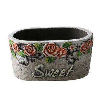 

Rose Vine Flower Relief European Style Cement Pot Silicone Mold Decorative Retro Industrial Handmade DIY Mold Clay Craft Mold