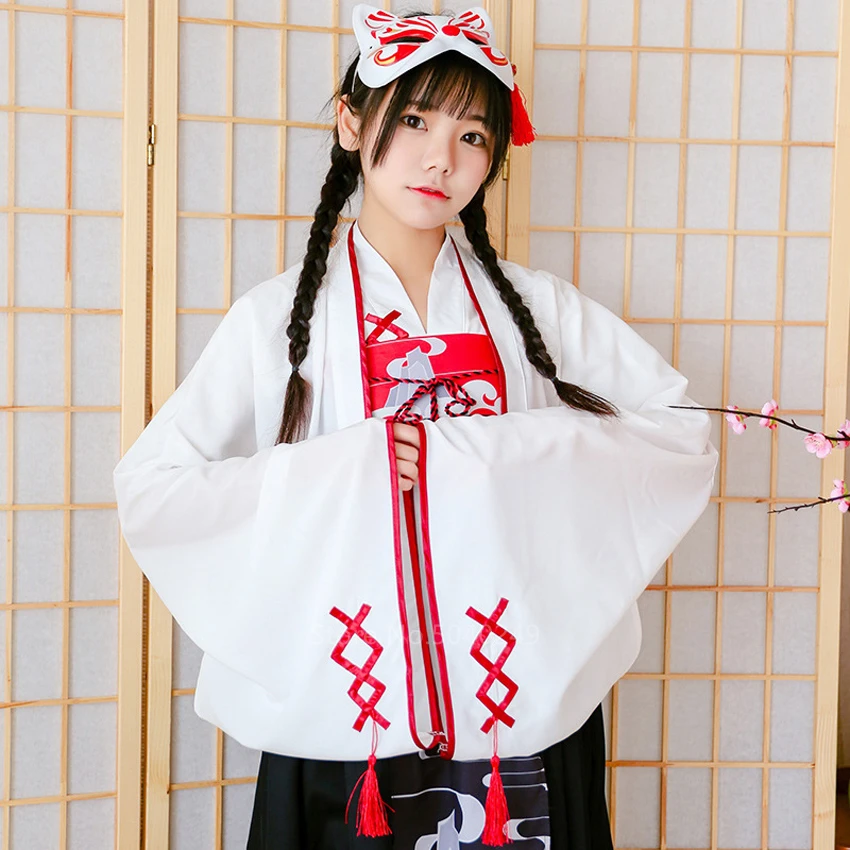 Conjunto de ropa tradicional japonesa para mujeres adultas, Kimono Yukata corto asiático con patrón de grúa Oriental, vestido Vintage de 3 uds.| Ropa de Asia y las del Pacífico| - AliExpress