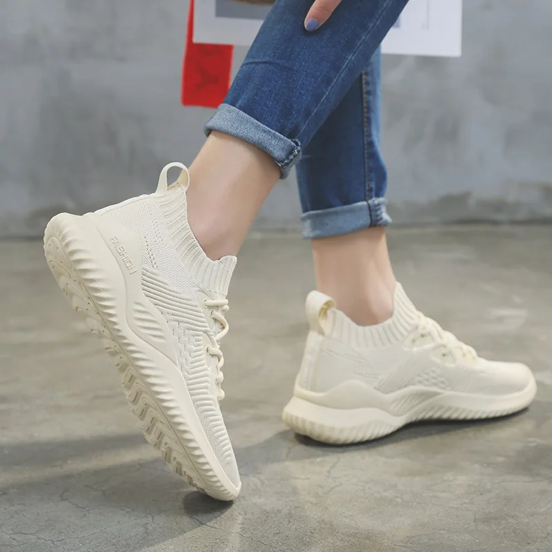 Fujin/женские кроссовки Женская обувь Носки Вулканизированная Новинка Дышащая