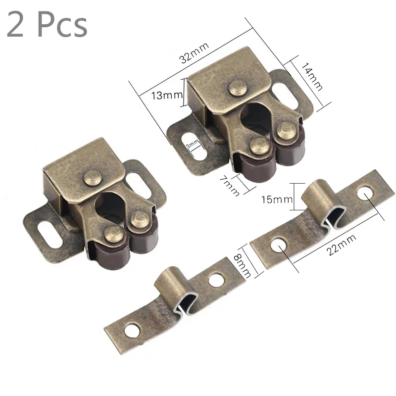 bronze 2pcs 2 шт. Дверной доводчик Пробка магнит Буфер Заслонки дверные Захваты шкафа держатель с винтами для шкафа фурнитура мебели - Цвет: bronze 2pcs