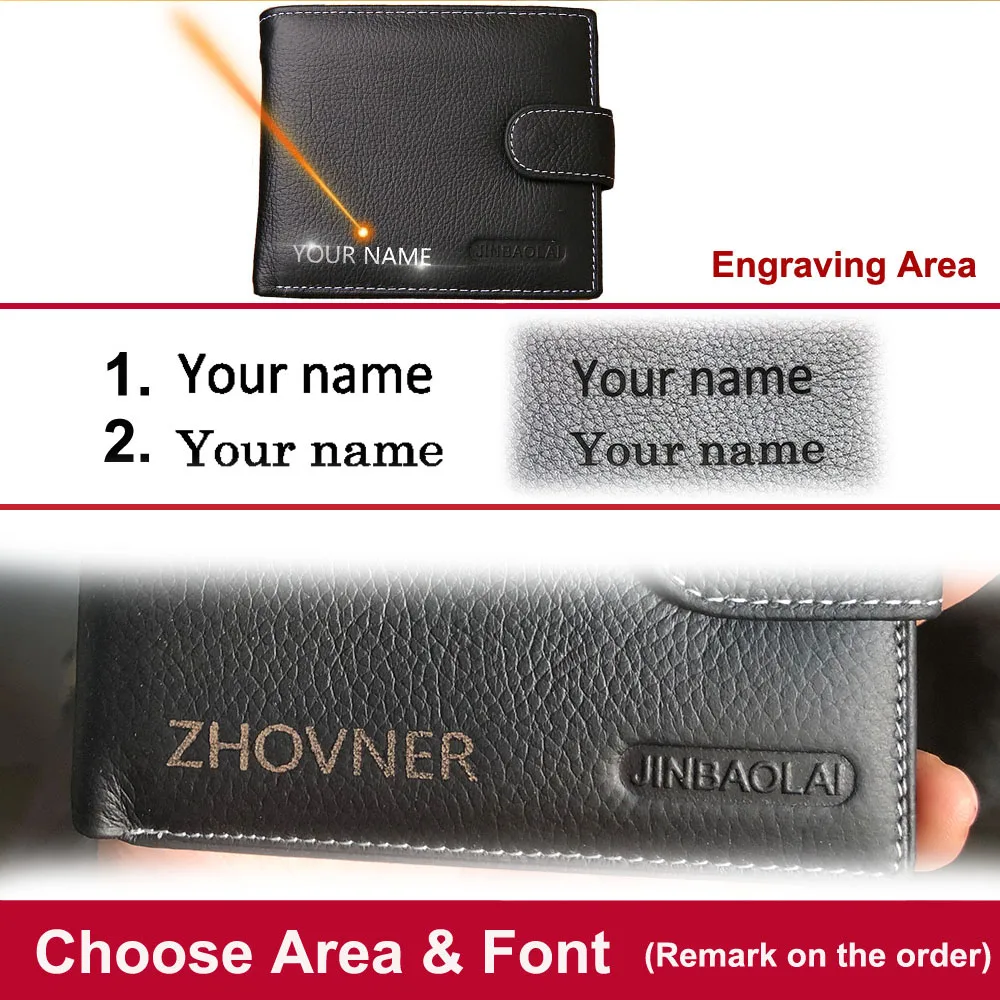 JINBAOLAI Men Wallets Genuine Cow Leather Short Zipper Hasp Male Purse Coin Pocket Card Holder Vintage Brand High Quality Wallet 6