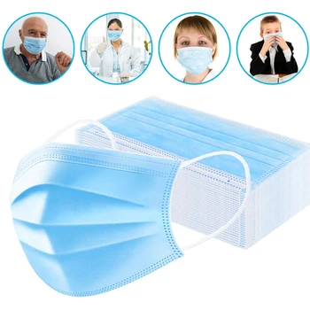 

200Pcs In Stock Fast Delivery 3 Layer Disposable Face Mask To Antivirus Protective Mouth Masks Dustproof Anti virus