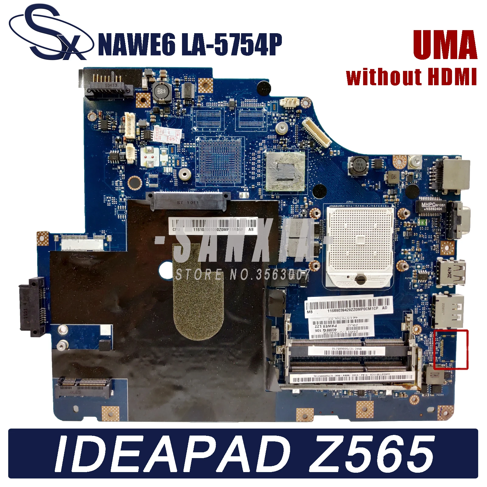 KEFU NAWE6 LA-5754P материнская плата для ноутбука Lenovo IdeaPad Z565 G565 оригинальная UMA Без HDMI |