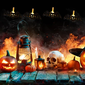 

2 Meter Halloween LED Decoration Light String Battery Powered Lamps 10 LED Bat Shaped Light Strap for Home Indoor Outdoor